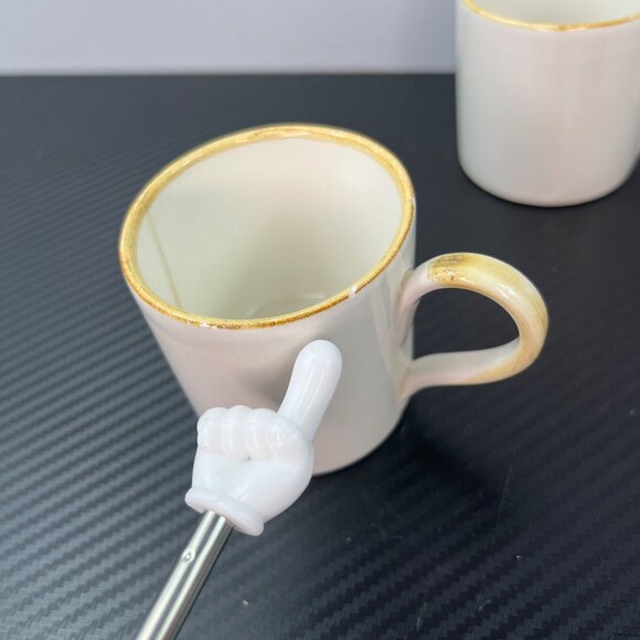 Williams Sonoma Gold Rimmed Demitasse Espresso Cups Set of 4 Coffee - Picture 5 of 7